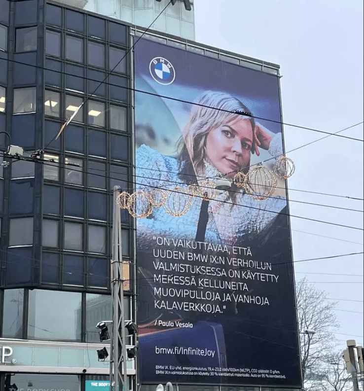 BMW iX viherpesu iX ocean plastic Vesala