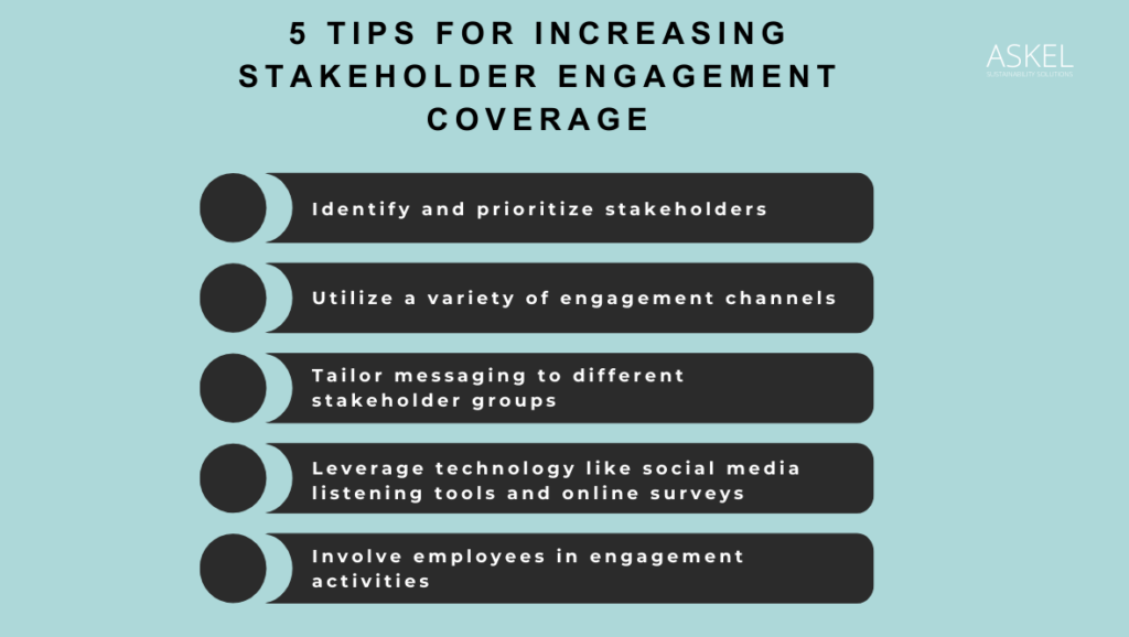Tips for increasing stakeholder engagement coverage